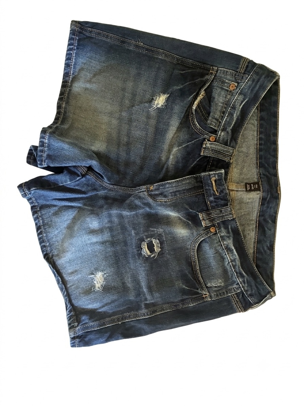 GAP Women’s Distressed Dark Blue Denim Shorts